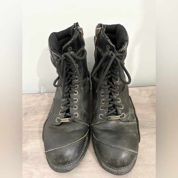 Men's Harley-Davidson Side Zip Motorcycle Boots Casper 94043 Size 9 Black VTG - Picture 4 of 6